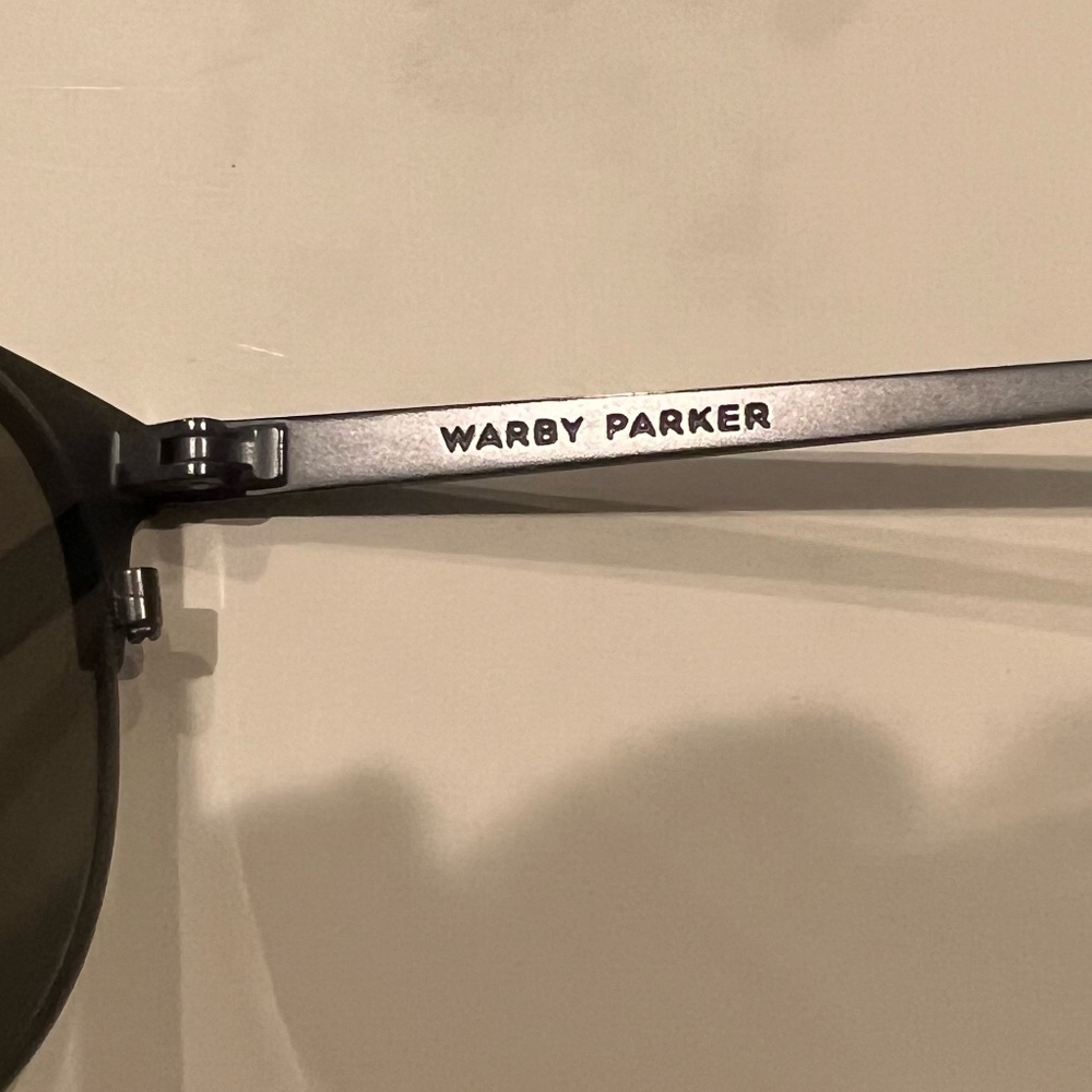 Warby Parker Aldridge Polarized Mirrored Sunglasses Blue Lens EUC - Picture 4 of 5